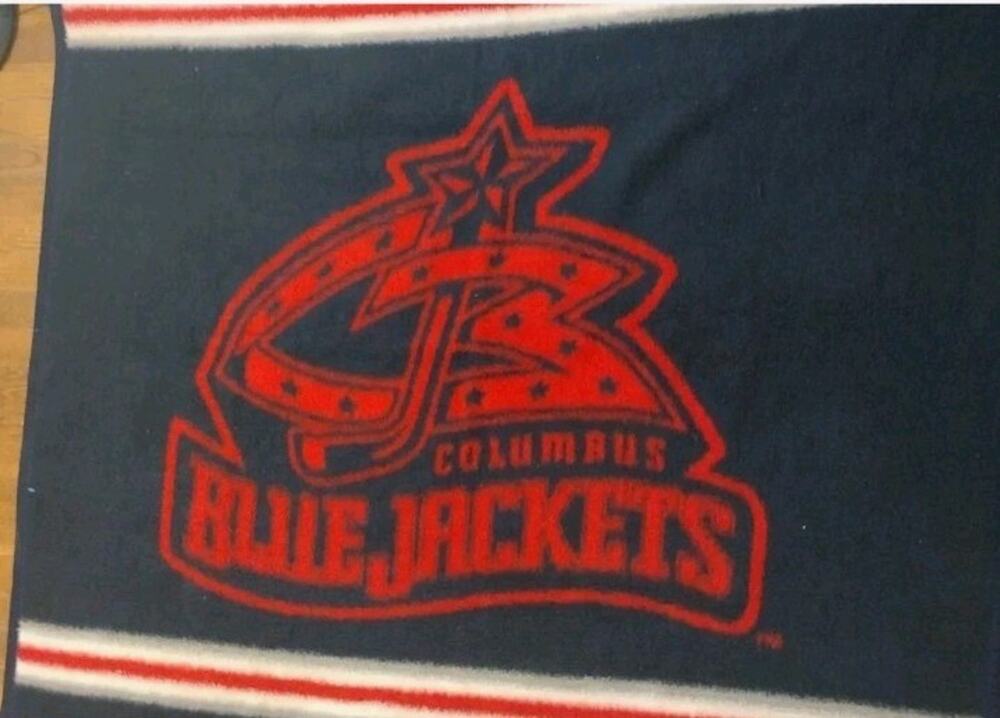 Vintage biederlack Stadium THROW BLANKET HOCKEY NHL Columbus Blue jackets RARE
